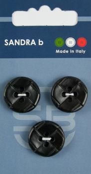 Пуговицы SANDRA 19 мм пластик 3 шт CARD170 черный